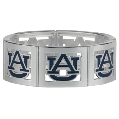 Square Stretch Auburn Aubie Silver Jewelry