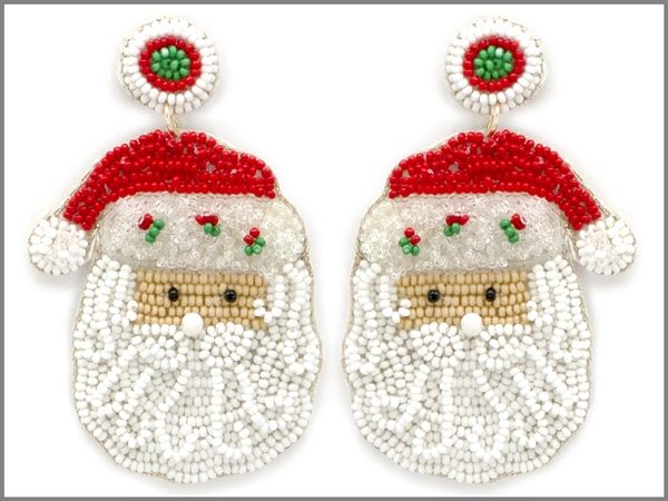 Fashion Holiday Multi-Colored Christmas Santa Claus Post Dangle Earrings