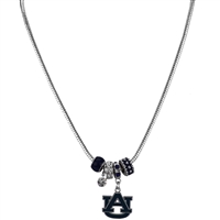 College Fashion Crystal Auburn University Logo Charms MVP Necklace