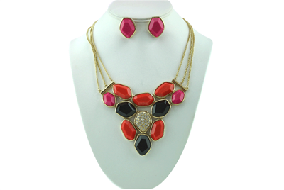 FUSHIA NECKLACE SET