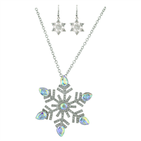 THE SPARKLING CRYSTAL SNOWFLAKE NECKLACE SET | IRIDESCENT