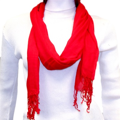 Red Viscose Scarf