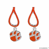 SC Clemson Orange University Tigers Silver Jewelry Earrings