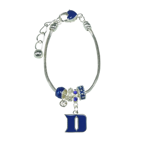 College Fashion Crystal Duke University Logo Charms Betsy Bracelet
