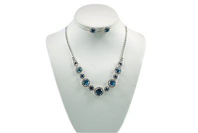 THE GLITZY CRYSTAL NECKLACE SET | TURQUOISE