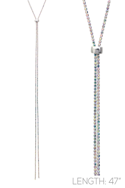 Sparkling Iridescent Crystal 47â€ Necklace