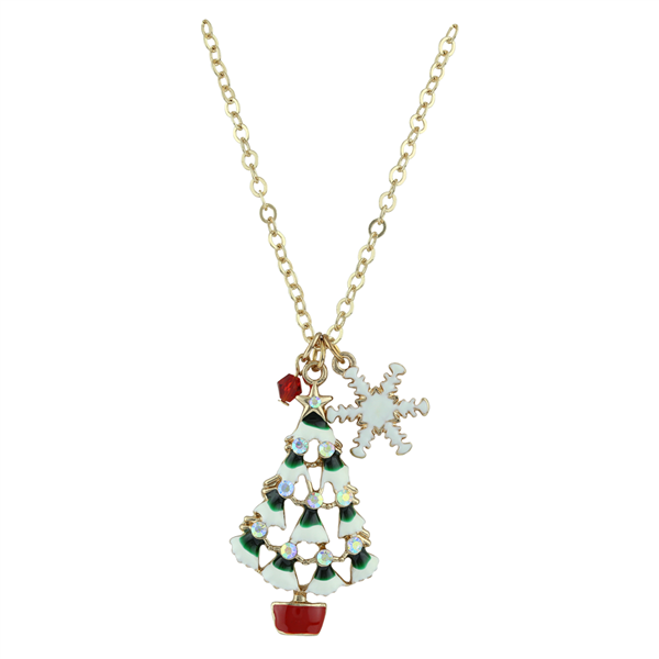 THE CHRISTMAS TREE & SNOWFLAKE NECKLACE