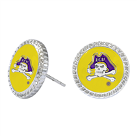 College Fashion East Carolina University Logo Charm Stud Eudi Earrings