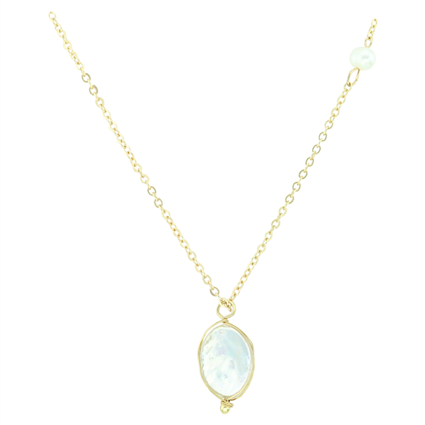 Gorgeous Gold Wired Iridescent Pearls Necklace