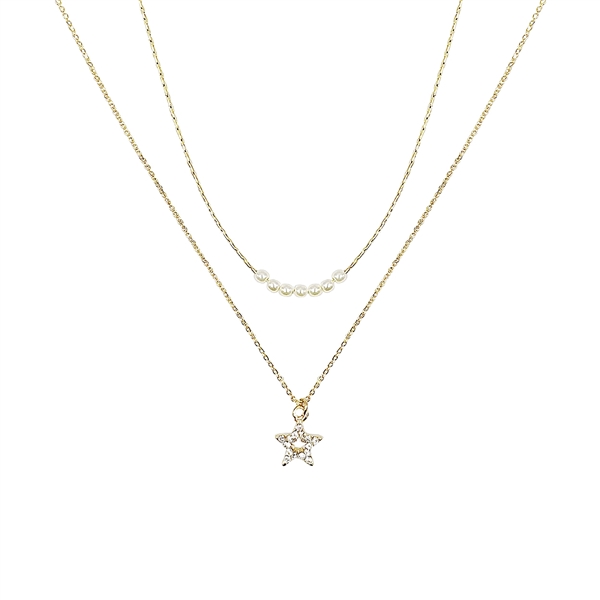 Small Crystal Star Pearl Necklace