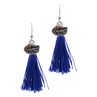 College Fashion University of Florida Logo Charm Tassel Post Dangle Eambi Earrings