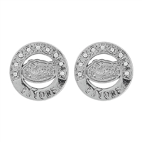 Stylish Florida Gators Crystal Round Silver Earrings