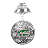 College Fashion University of Florida Rhinestone Ornate Scarf Pendant Charm