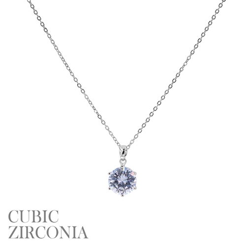 Fashion Sparkling Diamond Crystal Charm Silver Toned Pendant Necklace