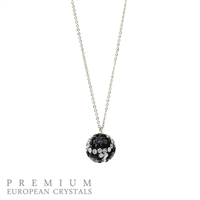 Fashion Diamond, Jet & Hematite Cubic Zirconia Crystal Gold Toned Necklace