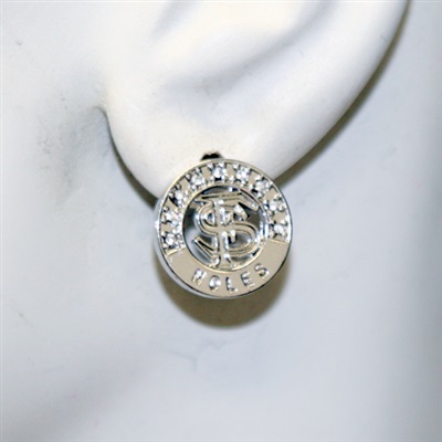 FLORIDA STATE 413 | Silver Studded Circle Earrings