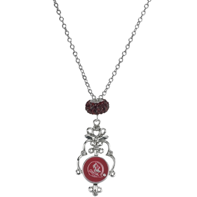 FSU Seminole Silver Rhinestone Necklace Licensed College Jewelry