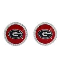 College Fashion University of Georgia Logo Charm Stud Earrings