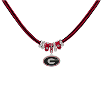 University of Georgia Logo Team Colored Charms & Rope Necklace