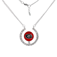University of Georgia Team Colored Logo Ball Crystal 18" Cable Chain Lobster Clasp Necklace