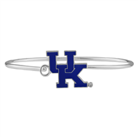 University of Kentucky Wildcats Team Colored Logo Silver Bangle Bracelet