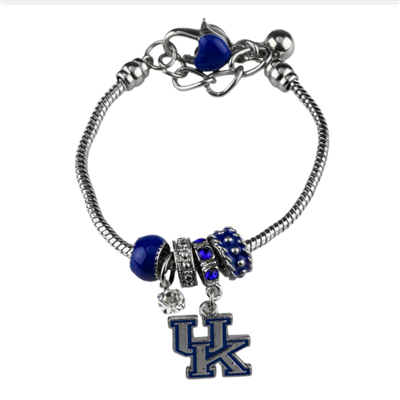 College Fashion Crystal University of Kentucky Logo Charms MVP Bracelet