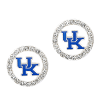 College Fashion Crystal University of Kentucky Logo Charm Stud Earrings