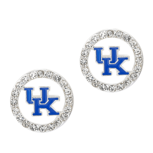 College Fashion Crystal University of Kentucky Logo Charm Stud Earrings