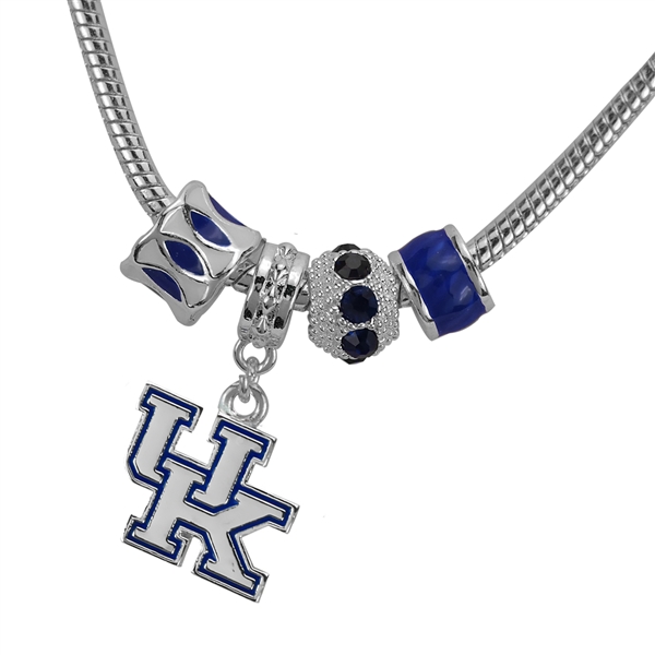 Kentucky Wildcats Logo Team Colored Charms Silver Necklace