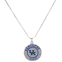 Classy University of Kentucky Team Colored Round Steel Pendant Necklace