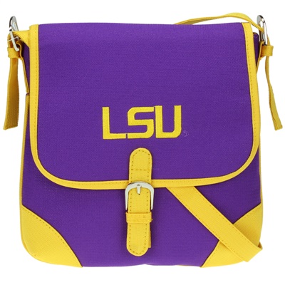 Louisiana State Jackson Crossbody Handbag LSU Messenger Bag Tiger Purse