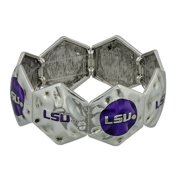 Louisiana State University Team Colored Hexagon Slip-On Bracelet