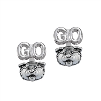 Go Louisiana State University Tigers Mascot Silver 3D Earrings