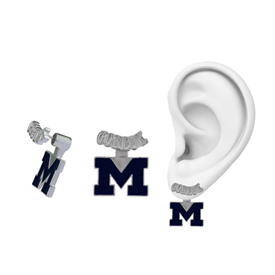 Michigan Wolverines Evie Mascot Stud Earrings