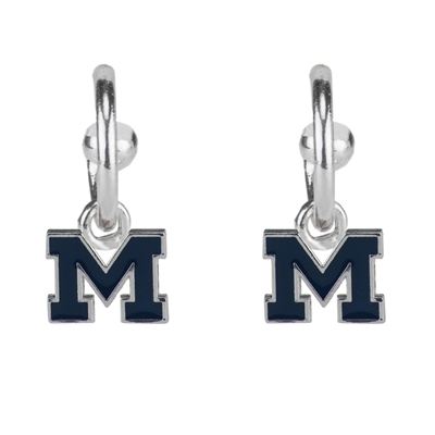 College Fashion University of Michigan Logo Charms Post Dangle Emma Earrings