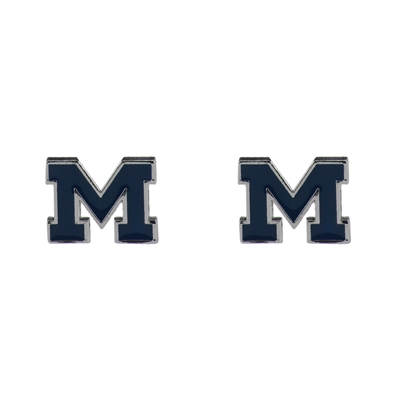 College Fashion University of Michigan Logo Charms Stud Elise Earrings