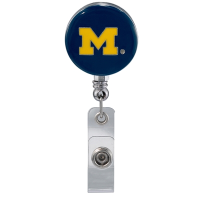 College Fashion University of Michigan Retractable ID Larry Lanyard Badge Reel