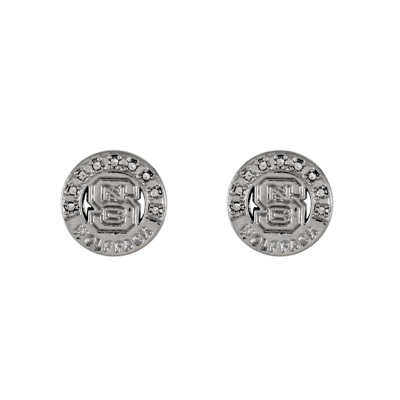 NC STATE 413 | Silver Studded Circle Earrings
