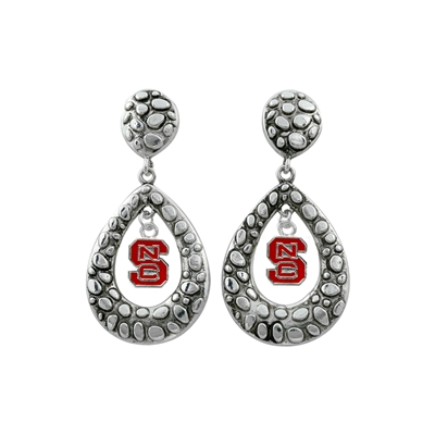 NC STATE 487 | Tear Drop Silver ER Elise