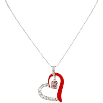 Heart Crystal Necklace North Carolina State Wolfpack