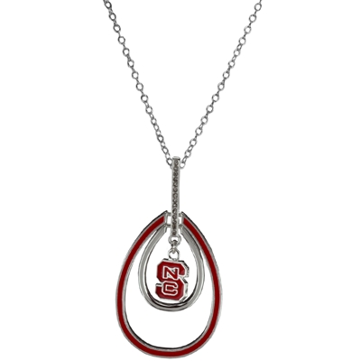 NC State Wolfpack NCAA Silver Rhinestone Necklace Licensed College Jewelry