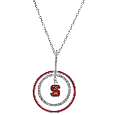 NCSU Wolfpack Silver Jewelry Necklace Rhinestone