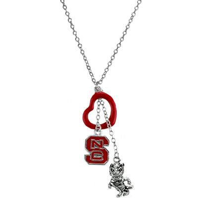 NCSU Silver Multi Logo Necklace Licensed College Jewelry