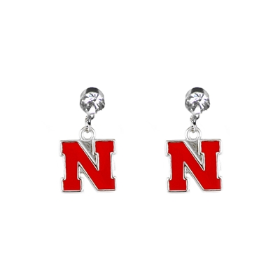Dangle Logo Charm Earrings | Nebraska