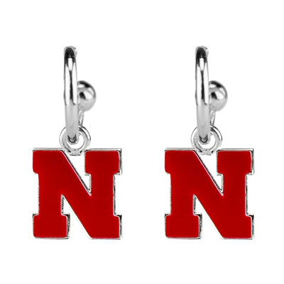 College Fashion University of Nebraska Logo Charms Post Dangle Emma Earrings