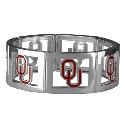 Square Stretch Sooners Silver Jewelry