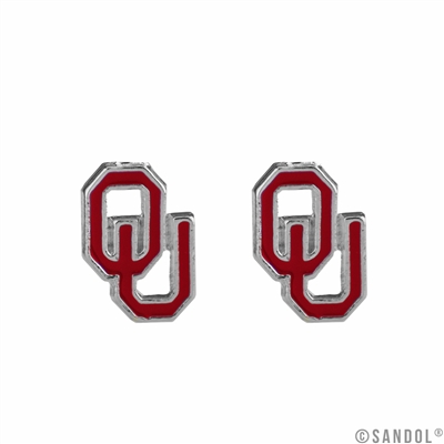 College Fashion University of Oklahoma Logo Charms Stud Elise Earrings