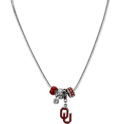 College Fashion Crystal University of Oklahoma Logo Charms Natalya Necklace