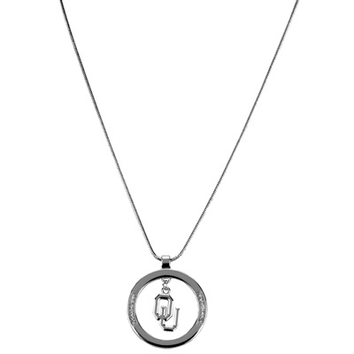 Open Hoop Charm Necklace Oklahoma Sooners