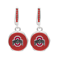 College Fashion Crystal Ohio State University Logo Charm Stud Dangle Etty Earrings